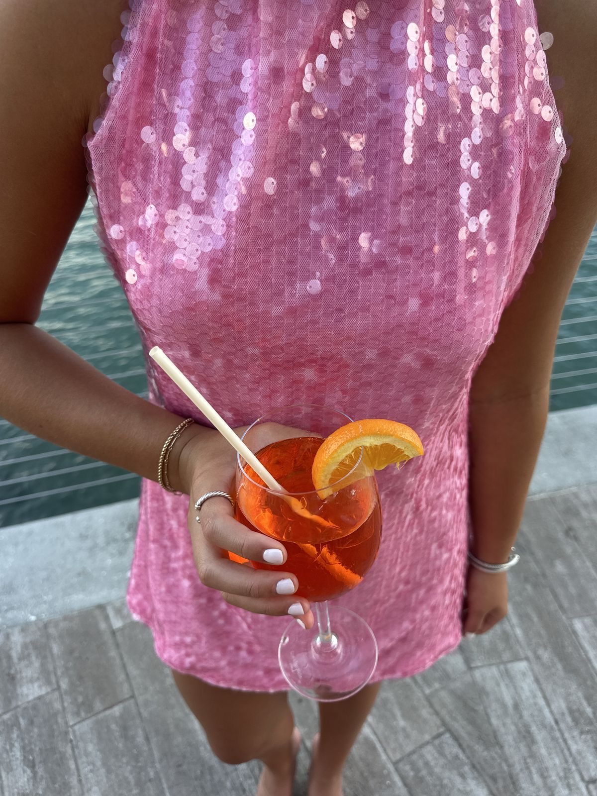 Pink Sequins mit Aperol